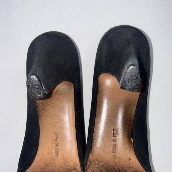 Vintage Salvatore Ferragamo Old Money Classic Career Black Velvet Pumps Heels 8B - Picture 13 of 15